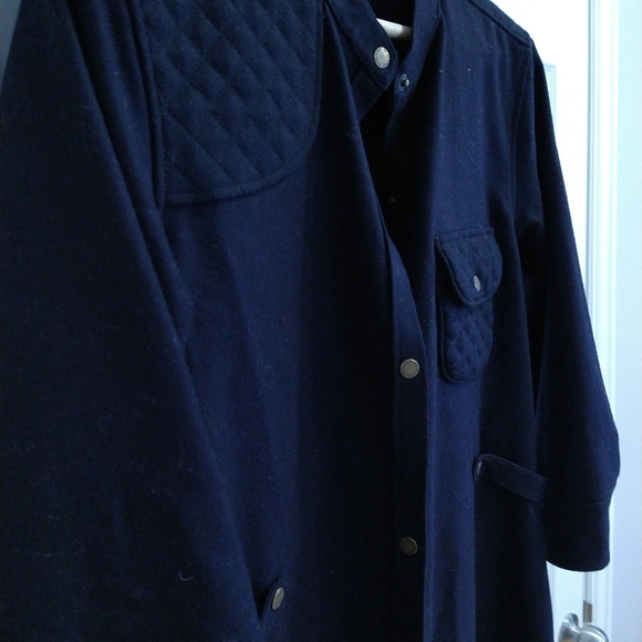 💯 wool dress Pendleton Lowell shirt dress riding jacket style preppy navy coat - Picture 6 of 16